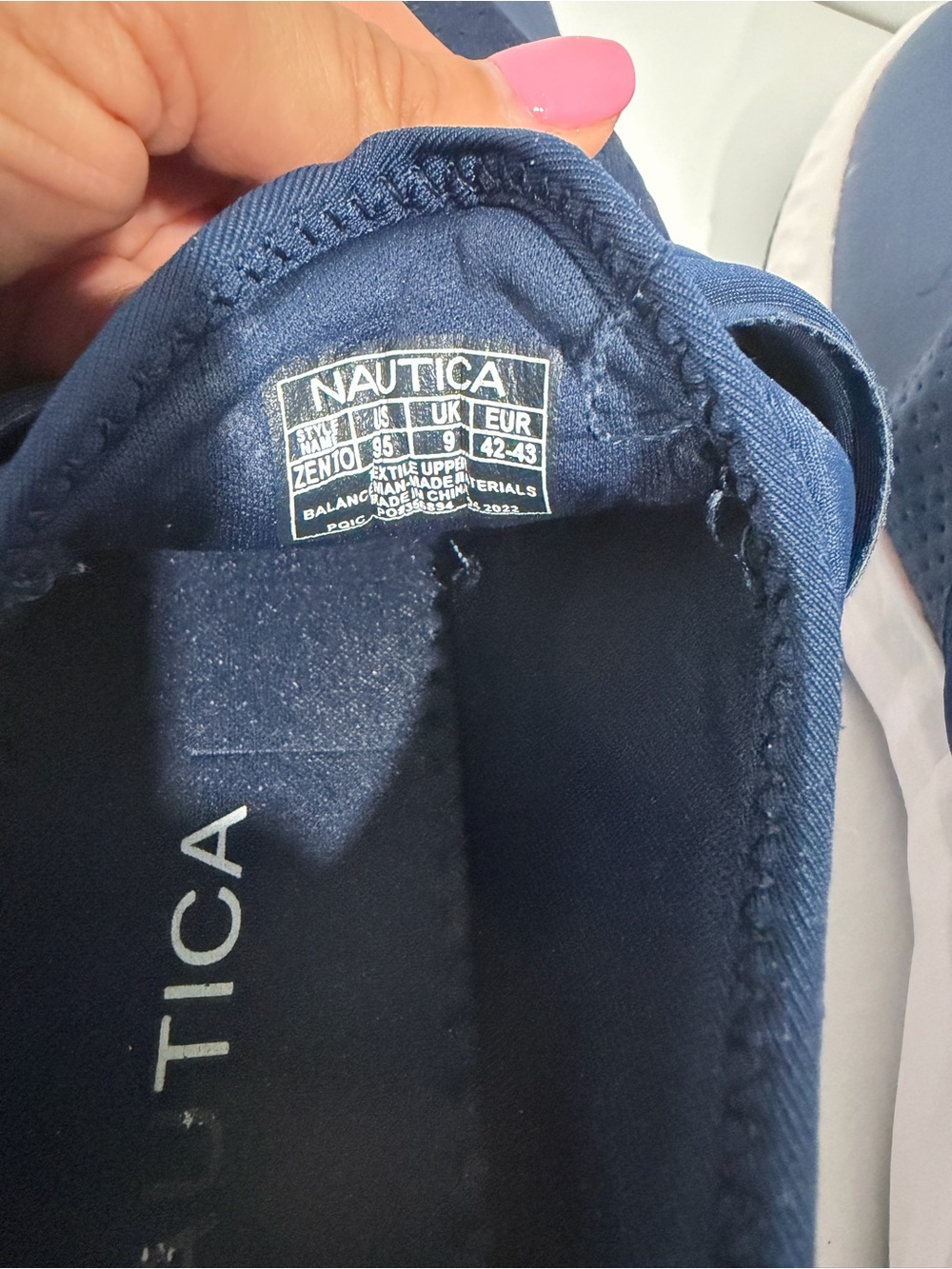 Men’s Nautica Navy and White Slip-On Athletic Sneakers - Picture 6 of 6